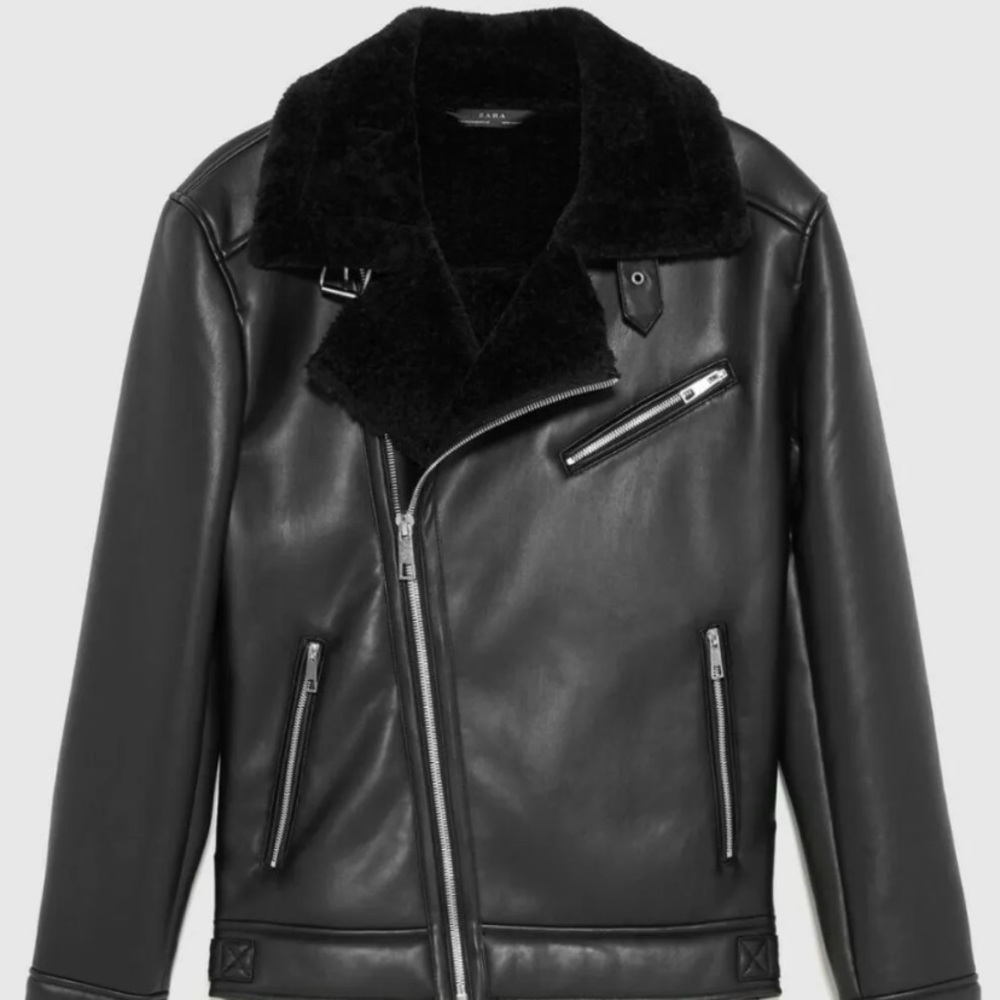 Zara faux leather biker jacket